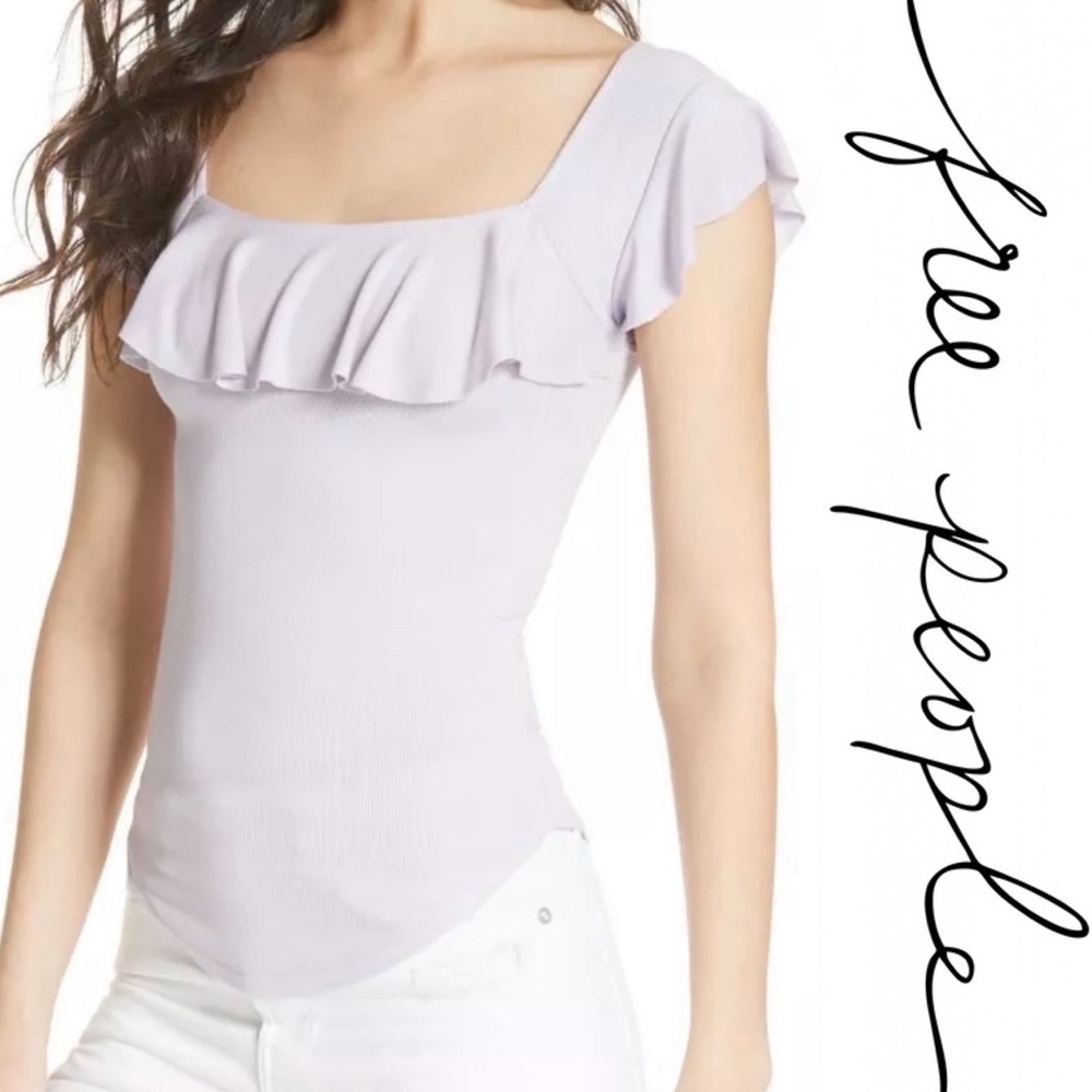 Free People NWT Lavender/Light Purple Ruffle Top